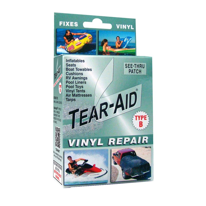 TEAR-AID Vinyl Repair Kit, Type B Clear Patch for Vinyl-Coated