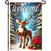 BlissYard Welcome Merry Christmas Garden Flag Deer Flag Winter Garden