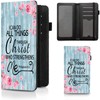 Checkbook Cover Bible Verses Philippians 4-13 Pattern Premium Leather Check