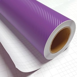 DIYAH 3D Purple Carbon Fiber Film Twill Weave Vinyl Sheet Roll Wrap DIY Decals 12" X 60" (1FT X 5FT)