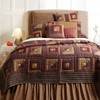 VHC Brands Millsboro Twin Quilt 70Wx90L Log Cabin Country Rustic