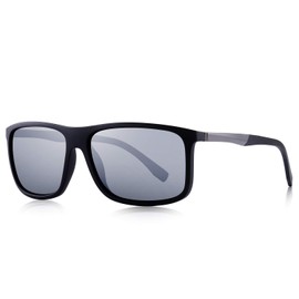 OLIEYE Polarized Square Sunglasses for Men Sports Aluminum Legs O8132 (Silver Mirror, 58)