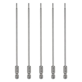 HARFINGTON 5pcs TT40 Security Torx Head Screwdriver Bit 4.33" (110mm) Long 1/4" Hex Shank Magnetic Tamper Proof 6 Point Star Screw Driver Drill Bits S2 Steel Hole Tip Industrial Power Tools