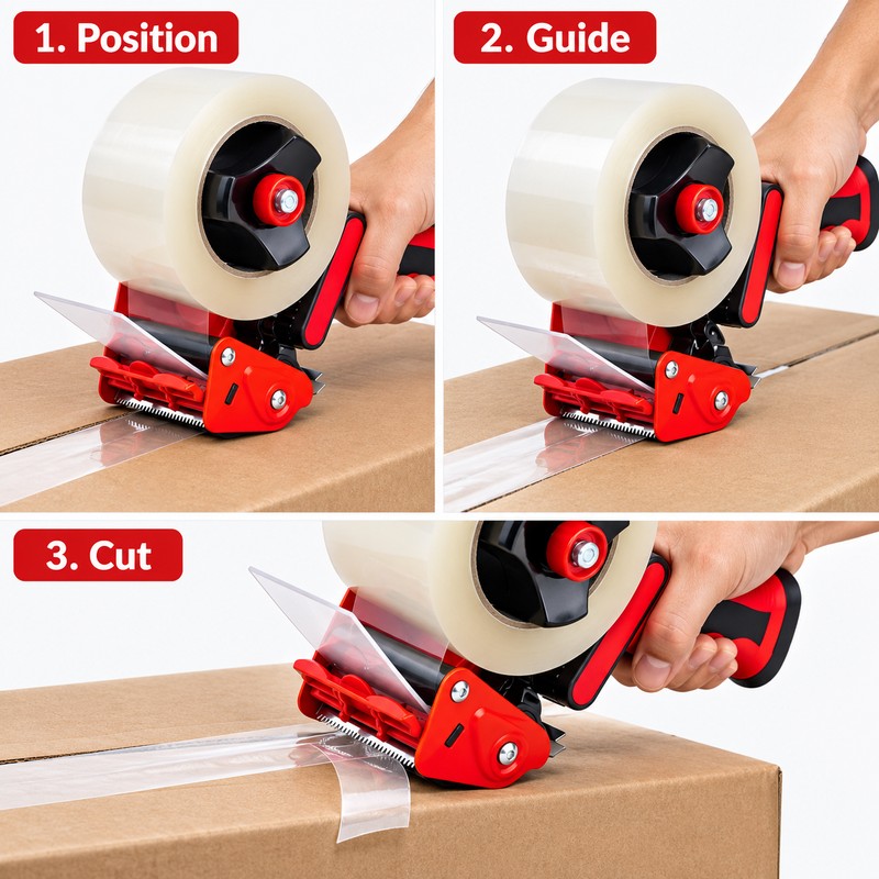 Handheld Packing Tape Dispenser for Carton Sealing – Thickened Metal
