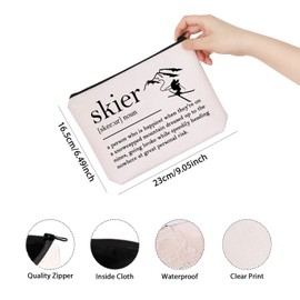 Cross Country Ski Gift Ski Coach Makeup Bag Skiing Team Gifts Skiing Coach Zipper Pouch (Skier Noun CA)