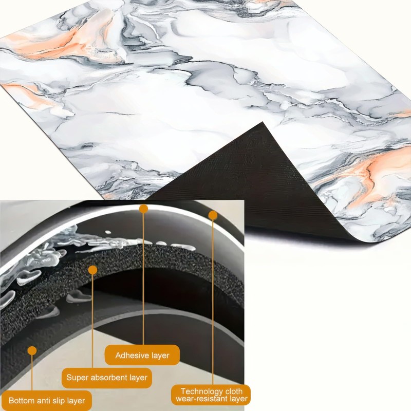 HOMETITUTE Stove Top Cover Diatomite Mat 28x20 Inch Marble Stovetop