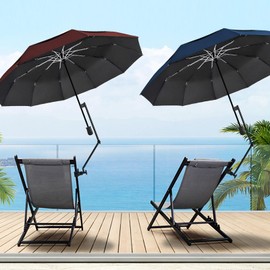 XLINGZA UPF 50+ Beach Umbrella with Adjustable Universal Clamp