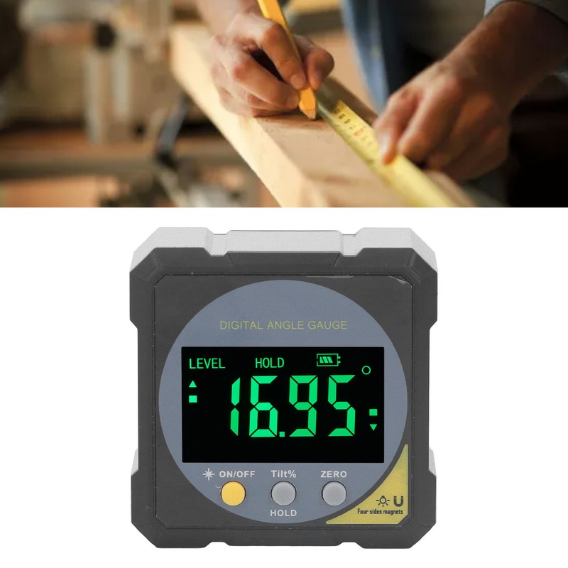 Black LCD Angle Finder Backlit IP54 Waterproof Digital LCD Screen