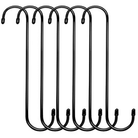 Plant Hooks 6 Pack 10 inch Black ,Large Plant Hanger S Hook Garden Hooks for Plants, Hanging Baskets,Flower, Pergola ,Garden,Patio,Kitchen,Indoor Outdoor Uses (Black-10inch)