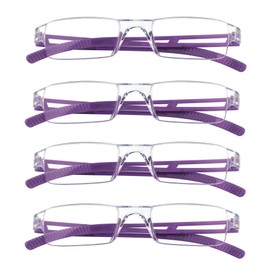 LifeArt Blue Light Blocking Reading Glasses, 2 or 4-Pack Men’s and Women’s Rectangular Frame, Anti-Reflective Lenses, +2.00Magnifaction