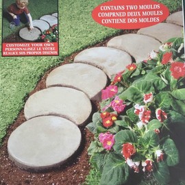 2 Packs Concrete Slab Moulds Walk Path Maker Mold Pavement Irregular Driveway Brick Patio Concrete Slab Path Walk Maker Frame DIY Driveway Garden Pavement Mould (Black 34 * 34cm)