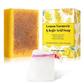 Soleneva Lemon Turmeric Acid Soap, Handmade Shower Soap, Exfoliation, Deep Cleansing, Moisturising Skin