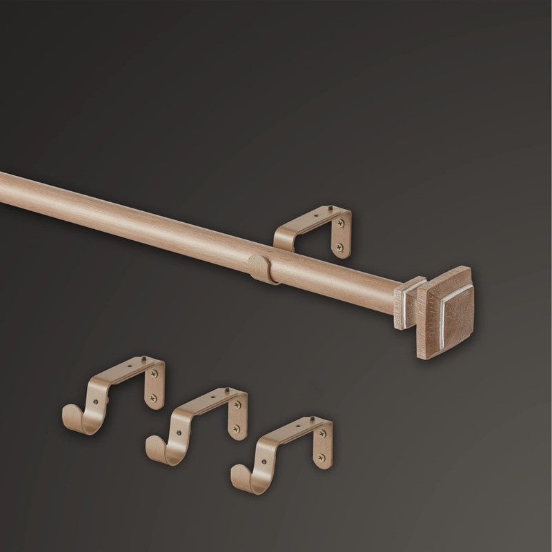 MODE Farmhouse Collection 1 1/8" Diameter Curtain Rod Set with