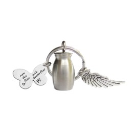 liduola Small Cremation Urn Keepsake Keychain for Ashes Mini Memorial Urn Butterfly Key Chain for Ashes Remembrance Gift for Loss of a Loved One