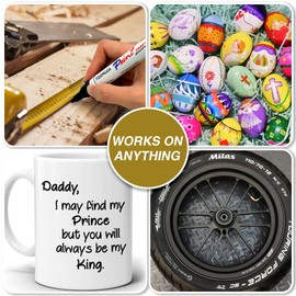 TOOMGGA Yellow Permanent Paint Pens Paint Markers - 2 Pack Oil Based Markers, Quick Drying and Waterproof Marker Pen, Car Tire, Metal, Rock Painting, Wood, Ceramic, Plastic, Canvas, Mugs, Medium Tip