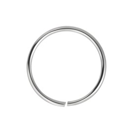 AZARIO LONDON 14K White Gold 22 Gauge - 6MM Diameter Seamless Continuous Open Hoop Nose Ring Nose Piercing