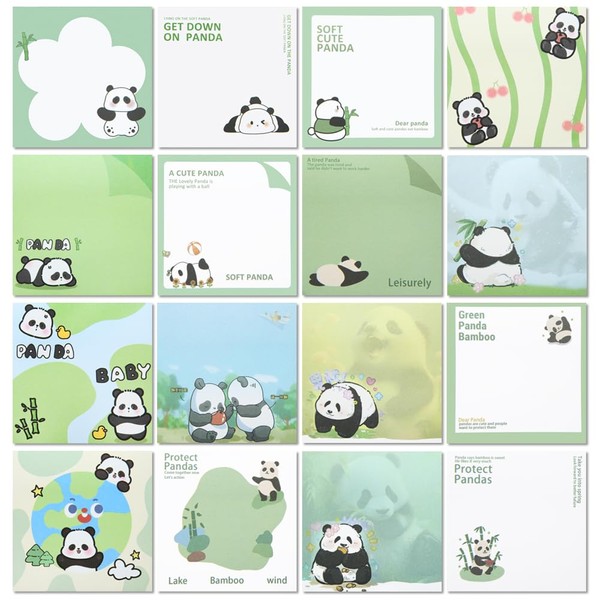 4 Pack 16 Style Cute Panda Sticky Note,320 Sheets Kawaii