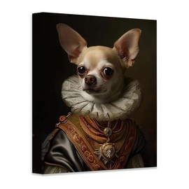 Sir Yap-a-Lot Chihuahua Portrait - 16x20 Poster - Aristocratic Royal Knight in Vintage Renaissance Painting - Dog Lovers, Nursery, Kid's Room, & Playroom Decor - Cute Pet Artwork in Historical Attire