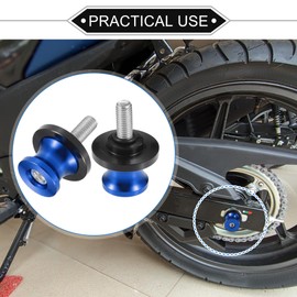 VekAuto 1 Pair of Swing Protectors, 8 mm M8 x 1.25 CNC Swing Protectors Slider Stand Universal for Motorcycle, Durable Aluminium Alloy, Black Blue
