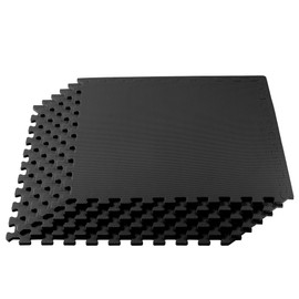 We Sell Mats 1/2 Inch Thickness Multipurpose EVA Foam Floor Tiles, Interlocking Floor Mat for Indoor Gym and Home Use, 24 in x 24 in, Black, 100 Square Feet (25 Tiles)