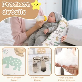KBIBCK Nursing Pillow, Breast Feeding Pillow, Baby Support Pillow, Removable100% Cotton Cover, Ergonomic Baby Feeding Pillow, Pregnancy Pillow, Gifts for Moms-Washable Breastfeeding Pillows (Animal)