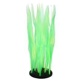 VOCOSTE Soft Silicone Glowing Aquatic Artificial Seaweed, Fluorescence Aquarium Kelp for Fish Tank Decoration, Green