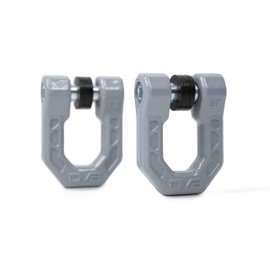 DV8 Offroad Elite Series D-Ring Shackles | Pair | 8 Ton Working Load Limit | (4) ⅛” & (4) 3/16” Isolators Included | 1&1/16” Thick Forged Steel D-Ring (Gray)