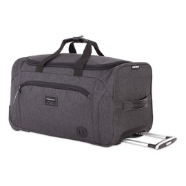 SwissGear Duffel Bag, Carry-On Travel Luggage, Heather Grey, 19" Rolling