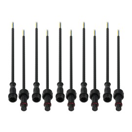 SEZO 4Pin Electrical Connector 24AWG IP65 Waterproof Male Female Connector 7.87in/20cm Extension Cable for Car,Truck,Boat,Indoor/Outdoor LED Strip Lights/String 15mm Nut Small Size 5 Pairs