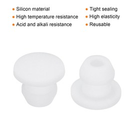 MECCANIXITY Silicone Snap in Locking Hole Plugs Rubber Panel Seal Cover Flush Type Panel Round for Kitchen Rubber Bulkheads Waterproof Sealing Plugs 5mm/0.2 Inch Diameter White,Pack of 20