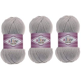 Alize Gold 55% Cotton 45% Acrylic Thread 3 Balls 300g 1082yds Acrylic Knitting Yarn (21)