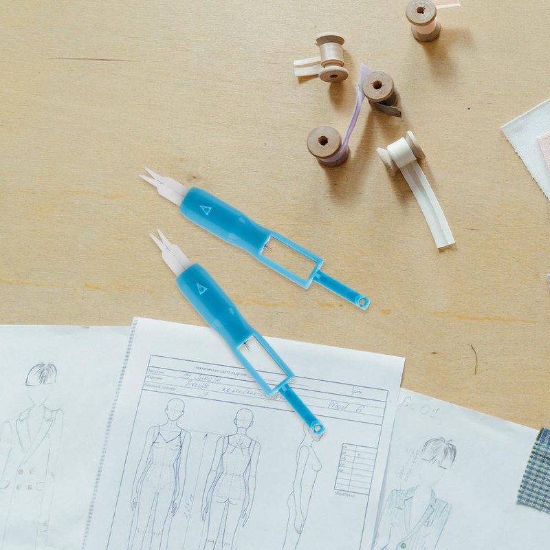 GLADFRESIT Sewing Machine Needle Threader, 2PCS Automatic Sewing Needles Easy