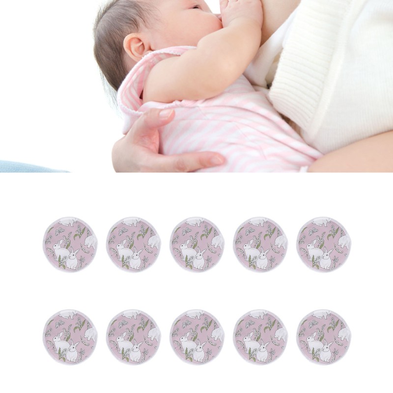 10Pcs Nursing Breast Pads Reusable Washable Breathable Comfortable Breastfeeding Nipple