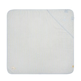 Steiff Baby Unisex Badetuch, Weiches Handtuch mit Kapuze aus Baumwolle, 100 x 100 cm, Blau (Celestial Blue), Onesize