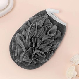AYNKH Set of Two Exfoliating Gloves with Hooks, Double Sided Body Exfoliating Gloves with Silk Melon Bath Sponge, Skin-Friendly Dead Skin Remover Shower Puff