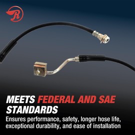 Raybestos Element3 Replacement 25.5 Inch Hydraulic Rear Brake Hose with Hardware - For Select Year Dodge and Ram Models (BH381514)