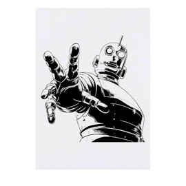 'Robot Reaching Out' Temporary Tattoo - Water Resistant, Skin-Safe, Non-Toxic Transfer (TO00083765)