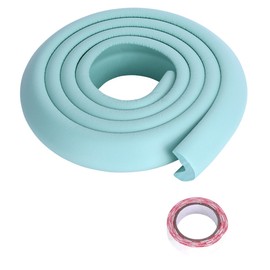 Protector de Bordes y Esquinas para Bebe, Tira de Parachoques de Goma de 6.5 Pies, Juego de Protección para Bordes de Mesa, Muebles, Protectores de Esquinas para Mesa, Chimenea, Encimera (Verde Claro)