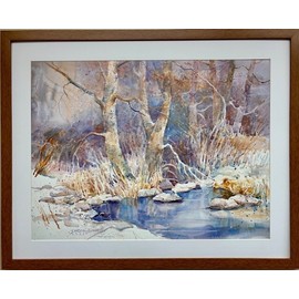 Dawna Barton "Cottonwoods"  Hand Signed Litho Framed Landscape Nature Art NEW