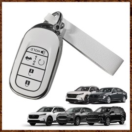 Muslogy para CRV Pilot Accord HR-V 2023 2024 - Funda de llavero inteligente sin llave de 5 botones, material de TPU compatible con Honda 2023 2024 (5 botones/blanco)