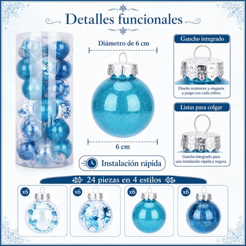 Navidoma - Esferas Navideñas Adorno Para Árbol De Navidad 6