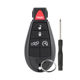 Car Remote Key for Jeep Cherokee 5 Buttons for 2014 2015 2016 2017 2018 2019 Jeep Cherokee Keyless Entry Systems 433MHz 4A Chip FCCID GQ4-53T Key Ring and Screwdriver