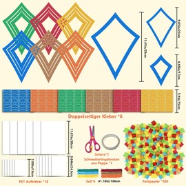 Pack of 18 Autumn Crafts for Children, DIY Autumn Craft Set, Autumn Crafts with Children, Window Pictures Autumn Crafts, Autumn Decoration Paper Kite, Autumn Thanksgiving, Christmas Gifts for Children