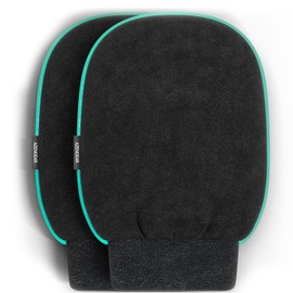 Exfoliating Glove, 2 Pack, Korean Body Scrub Mitt for Dead Skin, Black