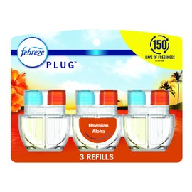 Febreze Odor-Fighting Fade Defy PLUG Air Freshener Refill, Hawaiian Aloha, (3) .87 fl. oz. Oil Refills