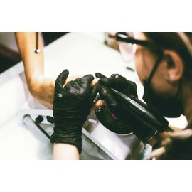 Eunicole Black Nitrile Examination Powder Free Gloves, Texture, 5mil +/- 0.5, No Sterile, Latex Free and Allerry Free, Black, Large (1inner of 100pcs)