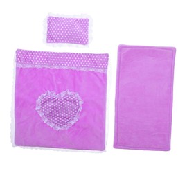 FRCOLOR Miniature Dollhouse Bedding Set Purple Bed Pillow and Quilt Realistic Bedroom Accessories for Dollhouse Play Inspires Imagination and Creativity