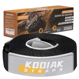 Tree Saver Winch Strap (8' x 3") – 35,000 lbs Heavy Duty for Off-Road Towing and Recovery by KODIAK STRAPS Black
