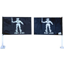 Pirate Black Bart 12x18 12"x18" Rough Tex Knit Nylon Double Sided Car Vehicle Flag