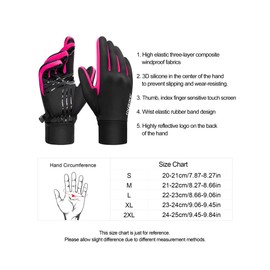 INBIKE Winter Gloves for Women Men, Touchscreen Warm Gloves Windproof Water Resistant, Thermal Lined Anti-Slip Gloves Insulated for Cold Weather Driving, Texting, Hiking, Running, Cycling, Red XXL